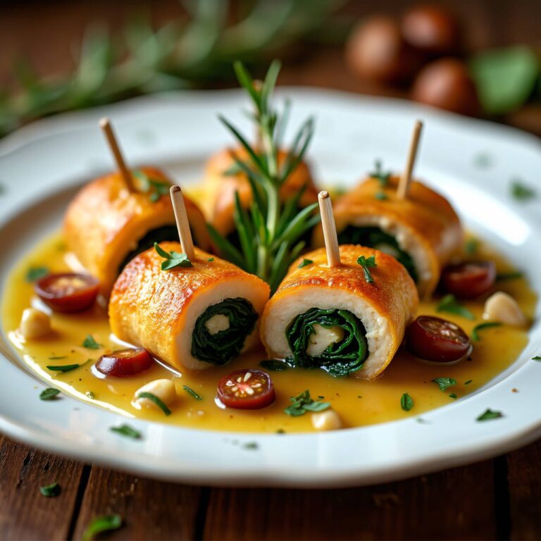 Kalbfleischröllchen mit Kastanien Rezept