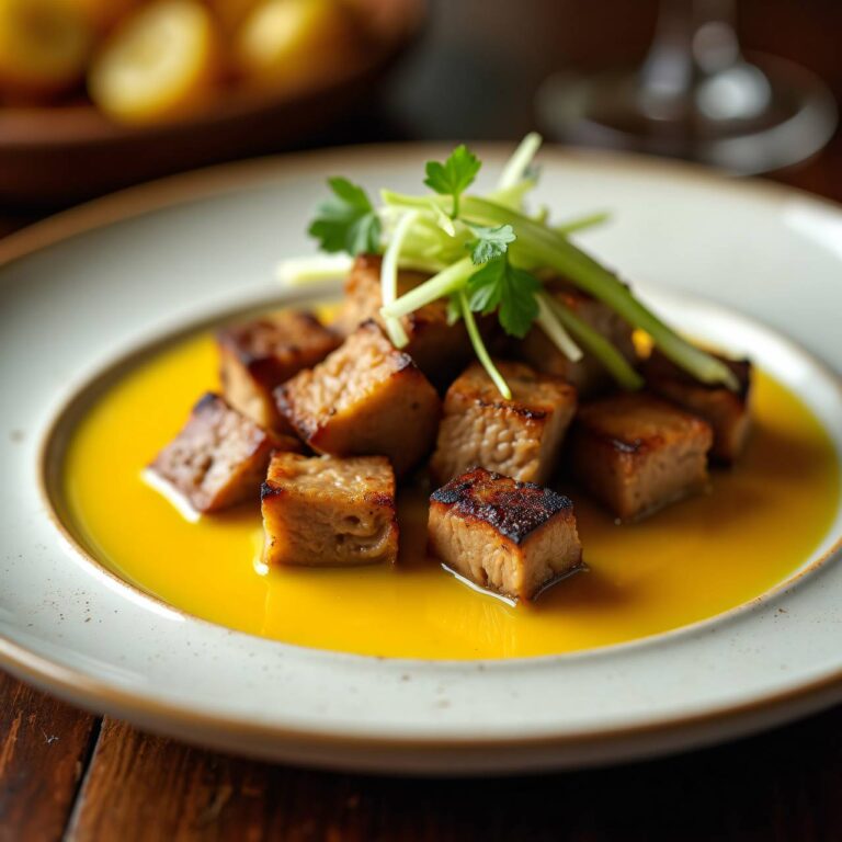 Kalbfleischwürfel in Safransauce Rezept