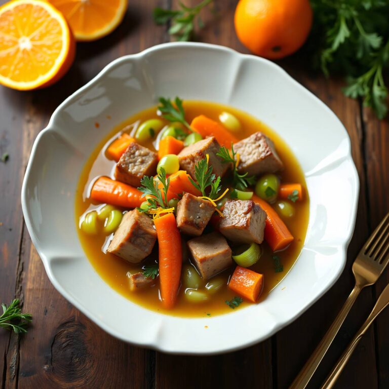 Kalbsblankett an Orangensauce Rezept