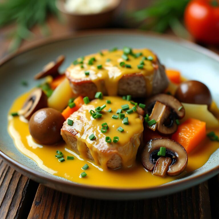 Kalbsblankett mit Champignons Rezept