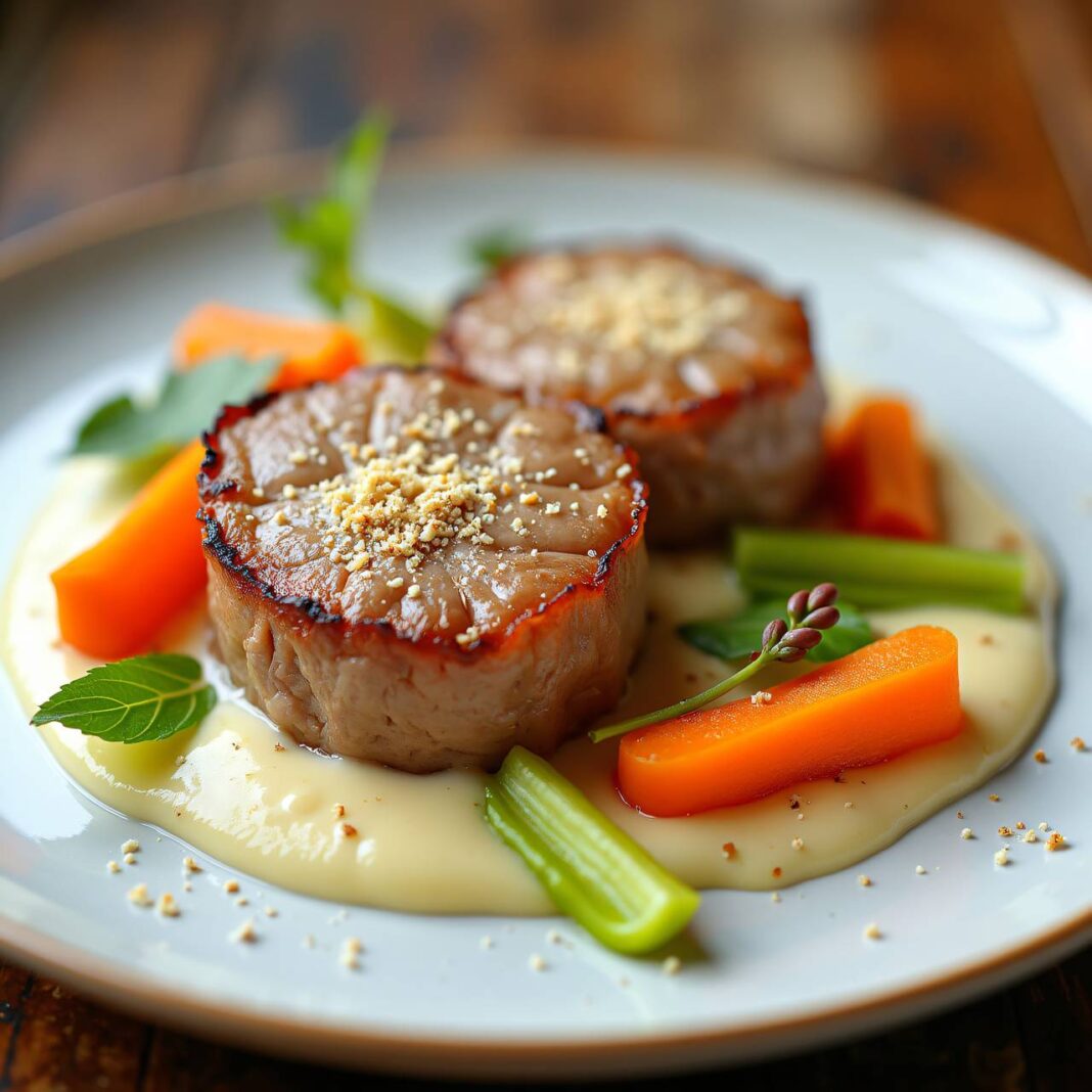 Kalbsfilet-Medaillons an cremiger Käsesauce Rezept Kalbsfilet-Medaillons an cremiger Käsesauce Rezept