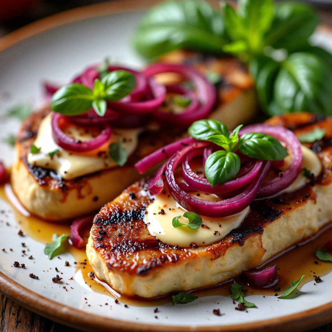 Kalbsfilet-Medaillons mit gegrillter Zwiebel Rezept Kalbsfilet-Medaillons mit gegrillter Zwiebel Rezept