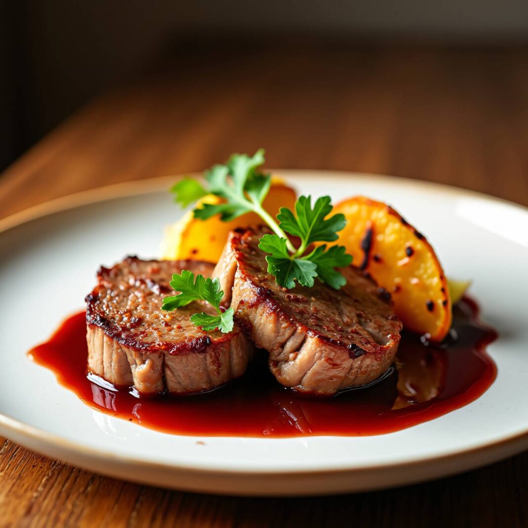 Kalbsfilet-Medaillons mit Schalotten-Rotwein-Sauce und Grieß-Herzen Rezept Kalbsfilet-Medaillons mit Schalotten-Rotwein-Sauce und Grieß-Herzen Rezept