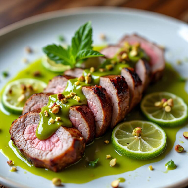 Kalbsfilet mit Limetten-Pistazien-Sauce Rezept