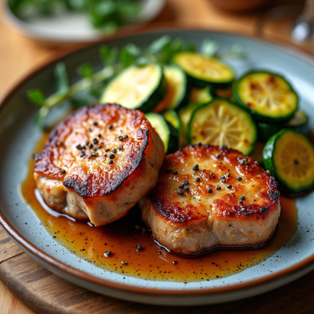 Kalbskoteletts mit Zucchinisalat Rezept Kalbskoteletts mit Zucchinisalat Rezept