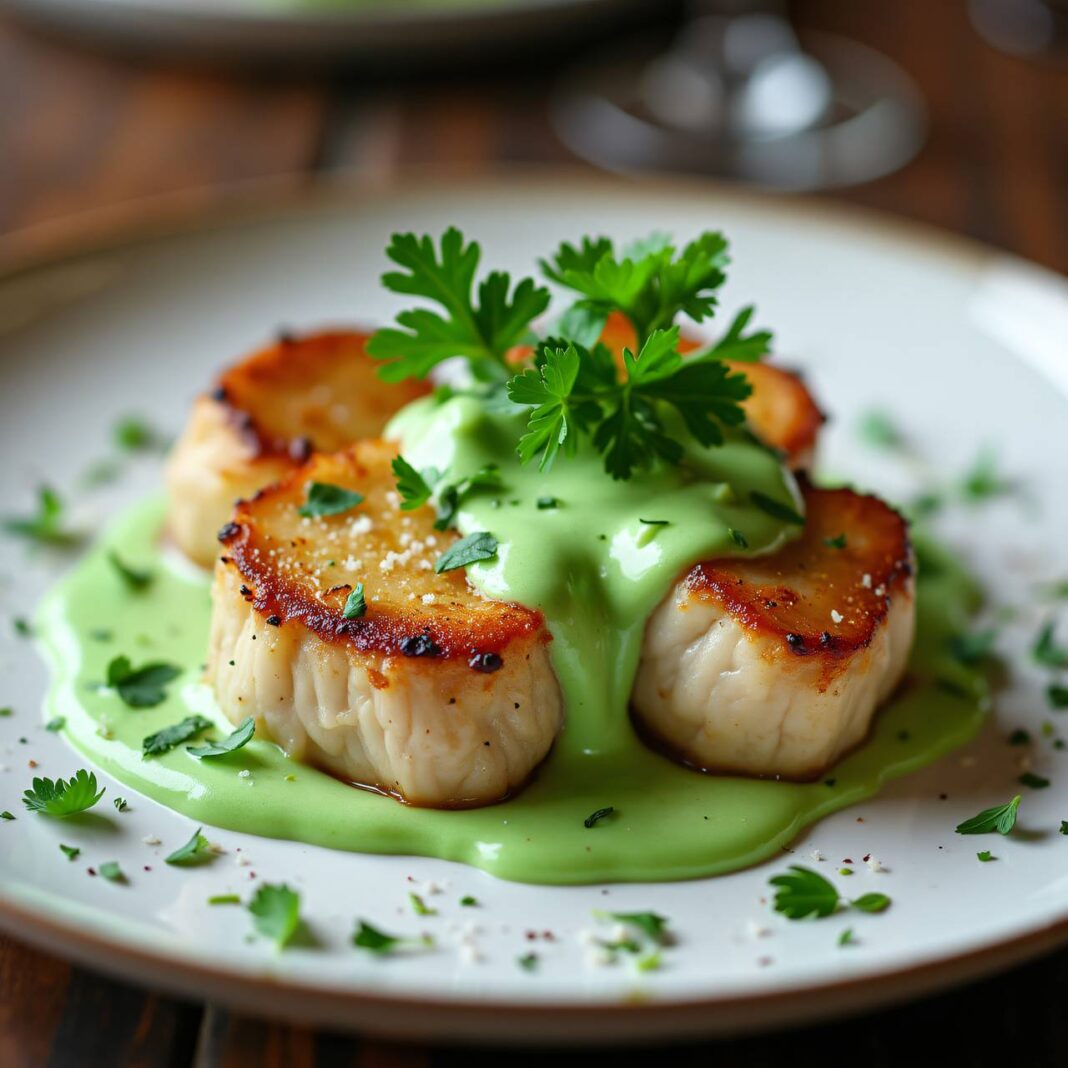 Kalbsmedaillons mit Petersilienschaumsauce Rezept Kalbsmedaillons mit Petersilienschaumsauce Rezept