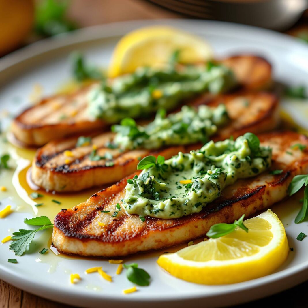 Kalbspaillard mit Kresse-Knoblauch-Butter Rezept Kalbspaillard mit Kresse-Knoblauch-Butter Rezept