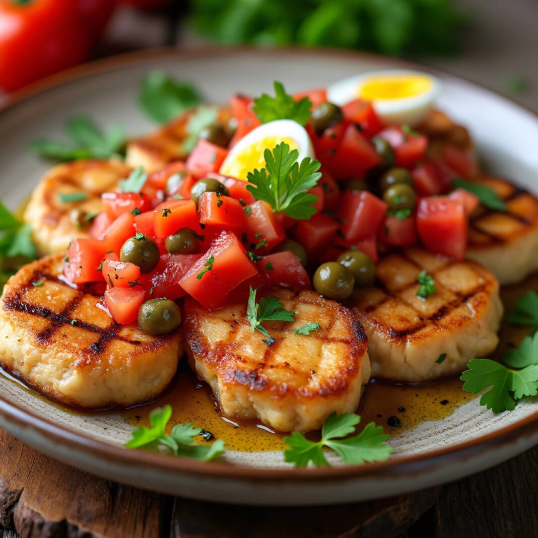 Kalbsplätzli mit Tomaten-Salsa Rezept Kalbsplätzli mit Tomaten-Salsa Rezept