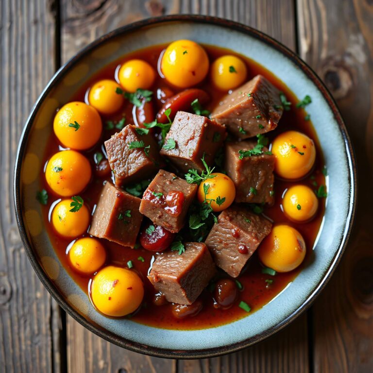 Kalbsragout mit Dörrobst und gelben Rüben Rezept