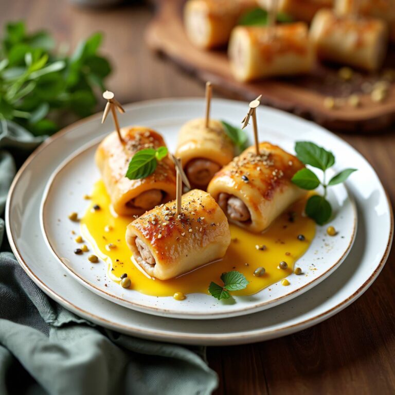 Kalbsröllchen an Vanille-Senfsauce Rezept