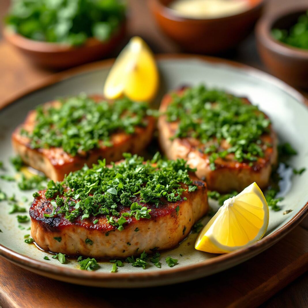 Kalbssteak mit grüner Kruste Rezept Kalbssteak mit grüner Kruste Rezept