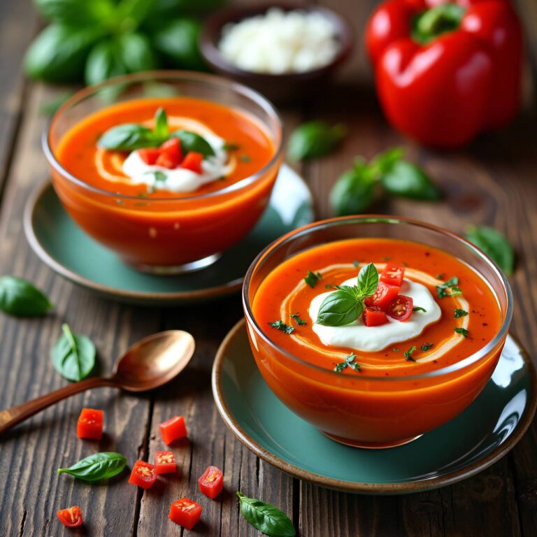 Kalte Paprika-Gurken-Suppe Rezept