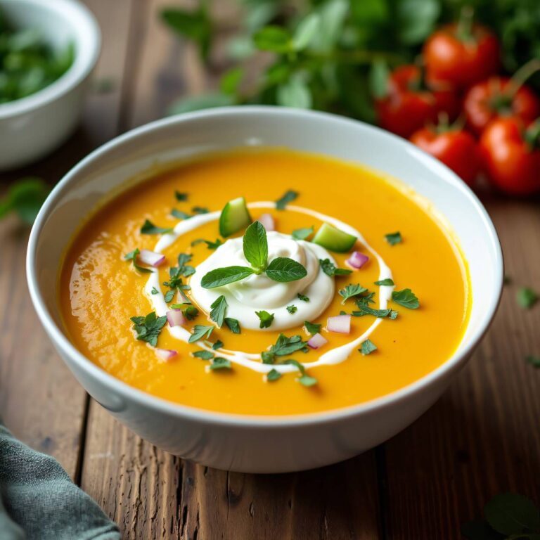 Kalte Paprikasuppe mit Joghurt Rezept