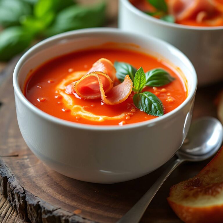 Kalte Tomaten-Melonen-Suppe mit Rohschinken Rezept