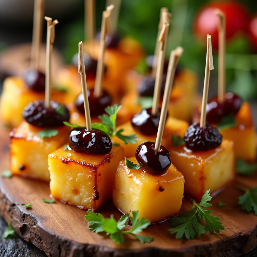 Kandierte Kartoffelwürfelchen mit Käse Rezept Kandierte Kartoffelwürfelchen mit Käse Rezept