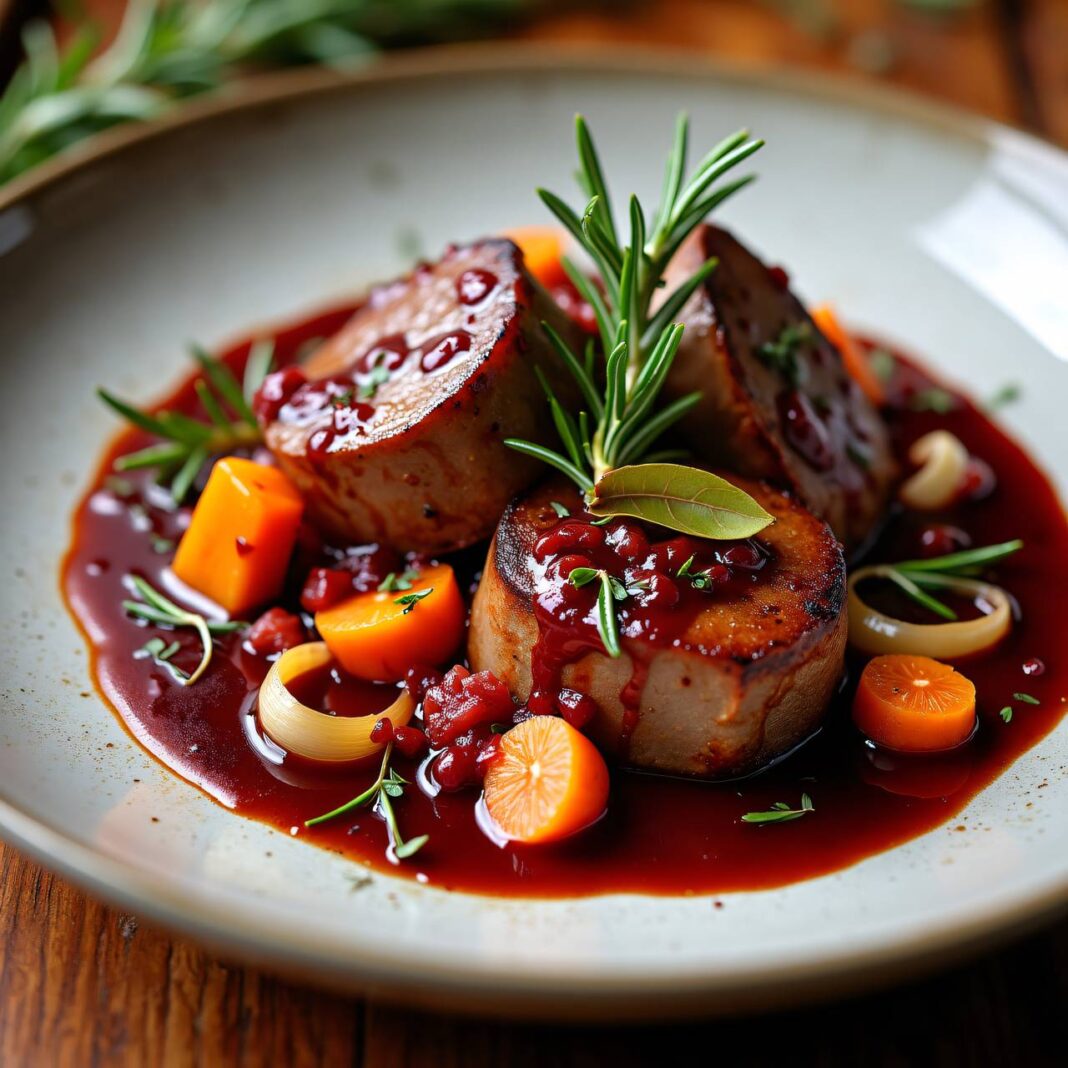 Kaninchen in Rotwein-Gemüse-Sauce Rezept Kaninchen in Rotwein-Gemüse-Sauce Rezept