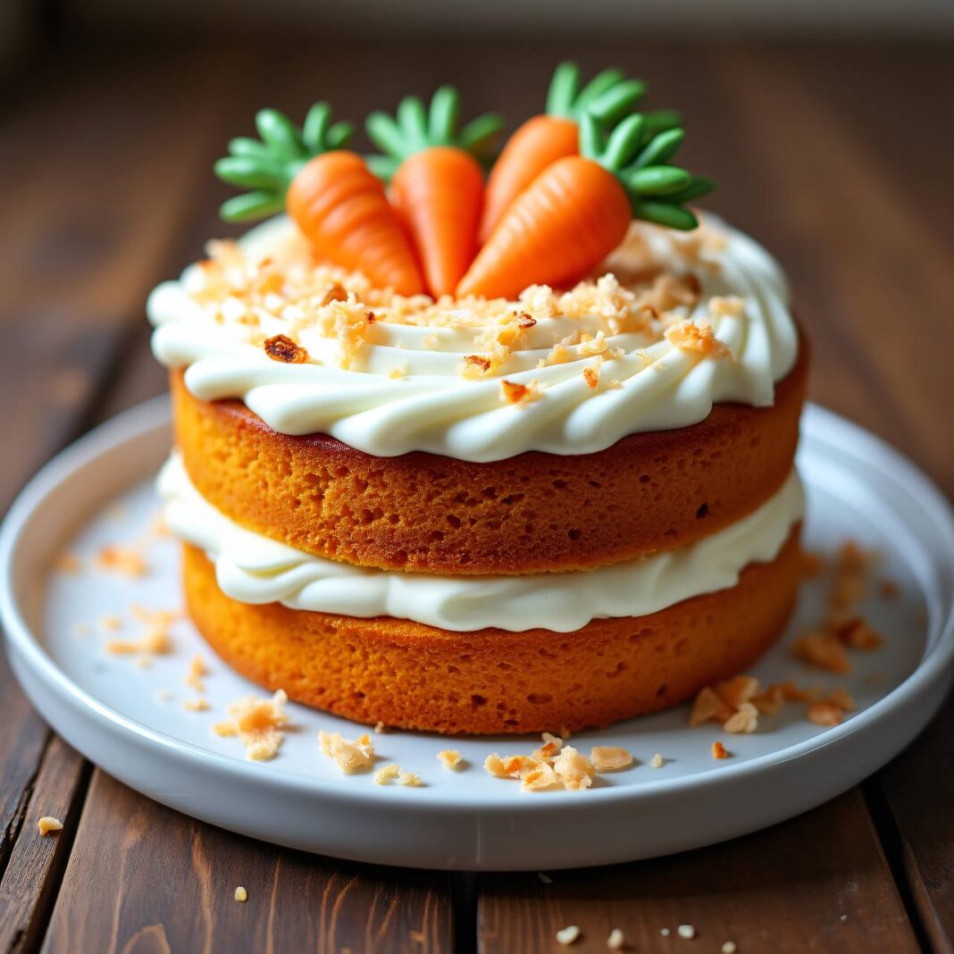 Karotten-Kokos-Cake mit Mascarpone-Frosting Rezept Karotten-Kokos-Cake mit Mascarpone-Frosting Rezept