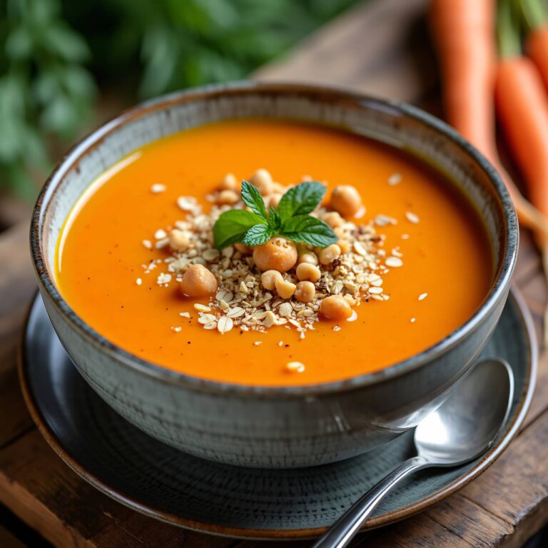 Karottensuppe mit Nussstückchen Rezept