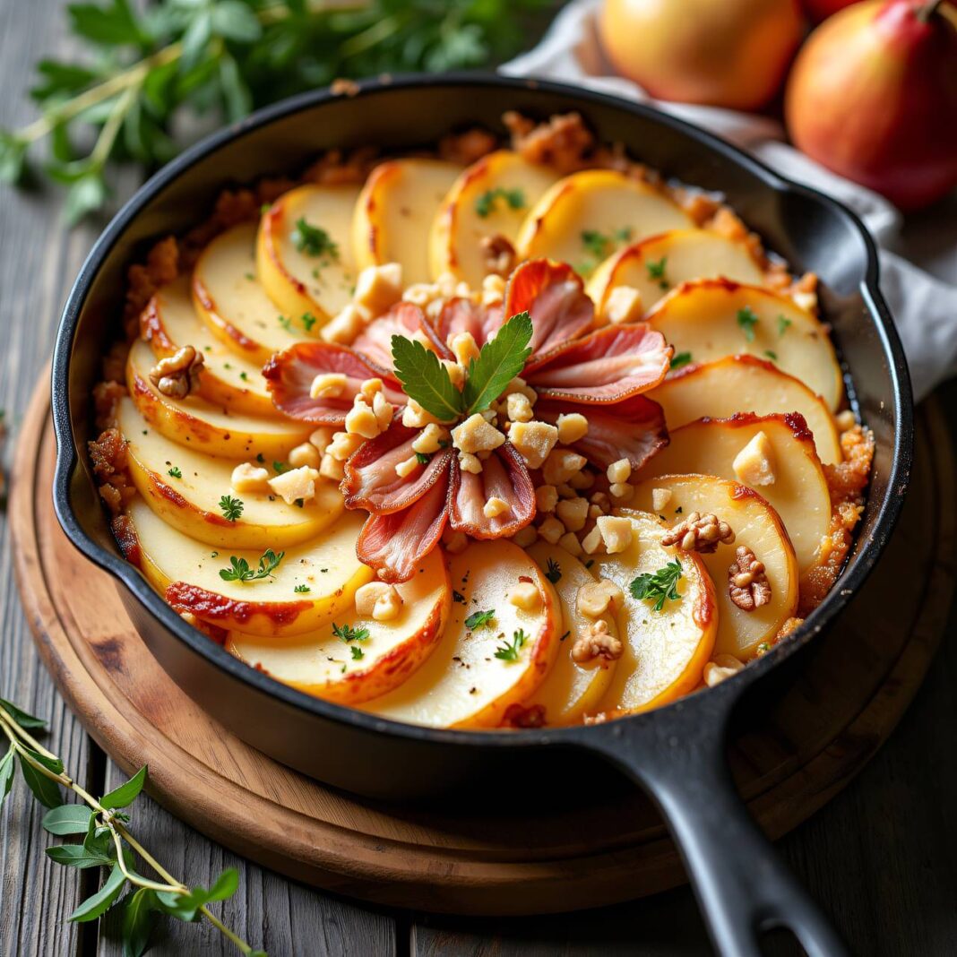 Kartoffel-Birnen-Gratin mit Speck Rezept Kartoffel-Birnen-Gratin mit Speck Rezept