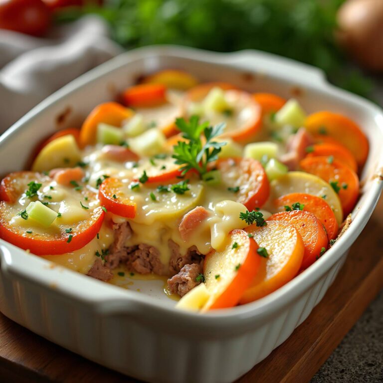Kartoffel-Gemüsegratin mit Rindfleisch Rezept