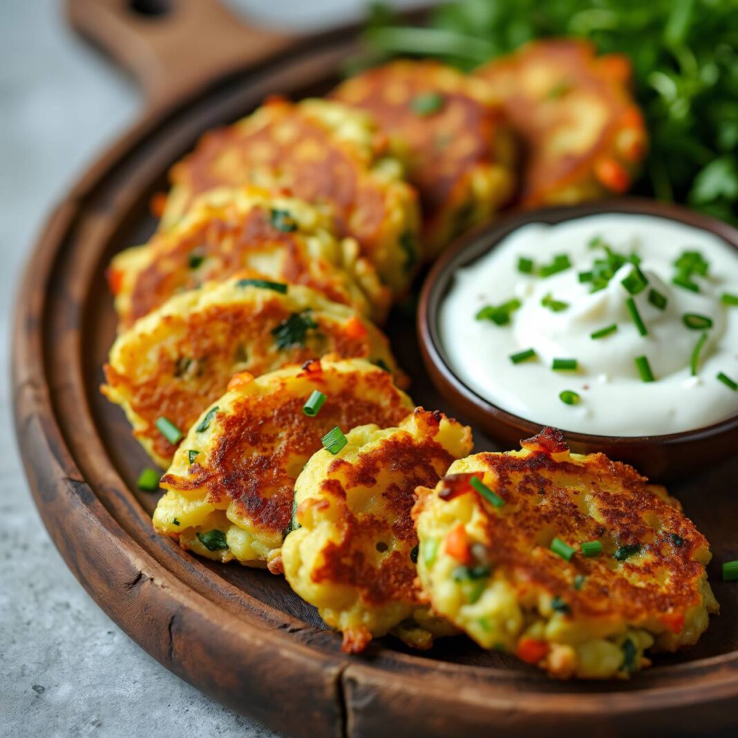 Kartoffel-Gemüseküchlein mit Kräuterquark Rezept Kartoffel-Gemüseküchlein mit Kräuterquark Rezept