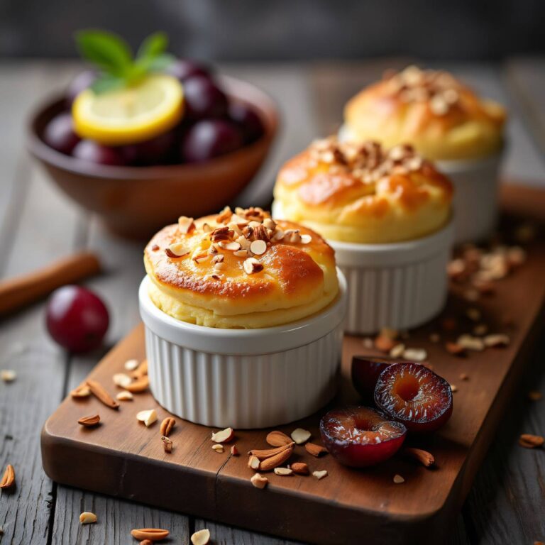 Kartoffel-Marzipan-Soufflé mit Glühwein-Dörrzwetschgen Rezept