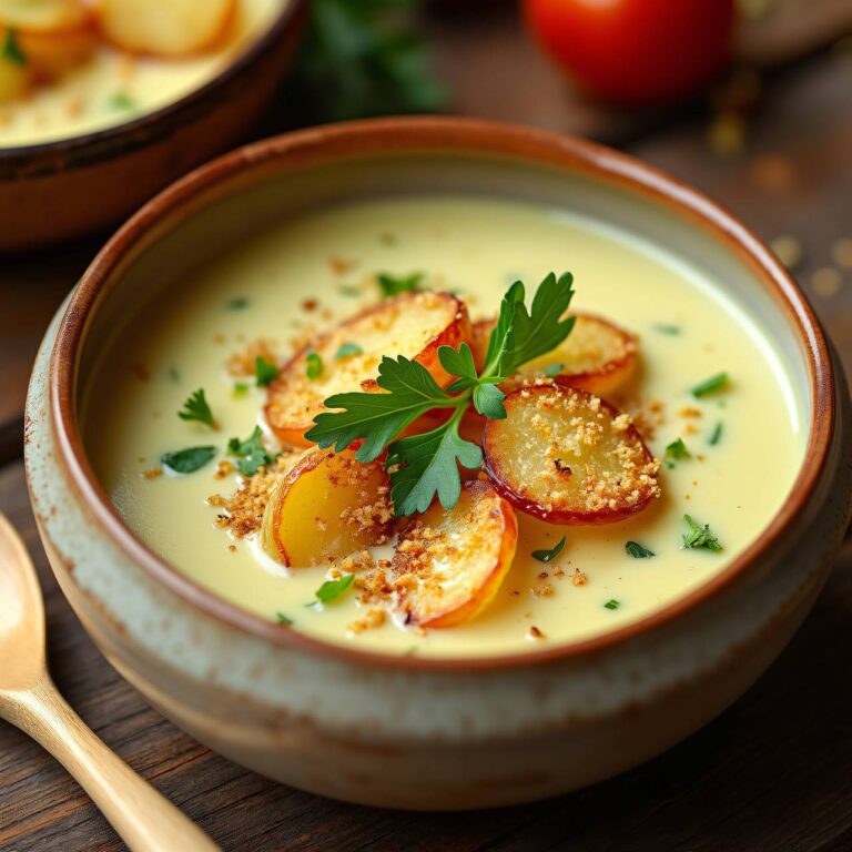 Kartoffel-Quark-Suppe mit Streuseln Rezept