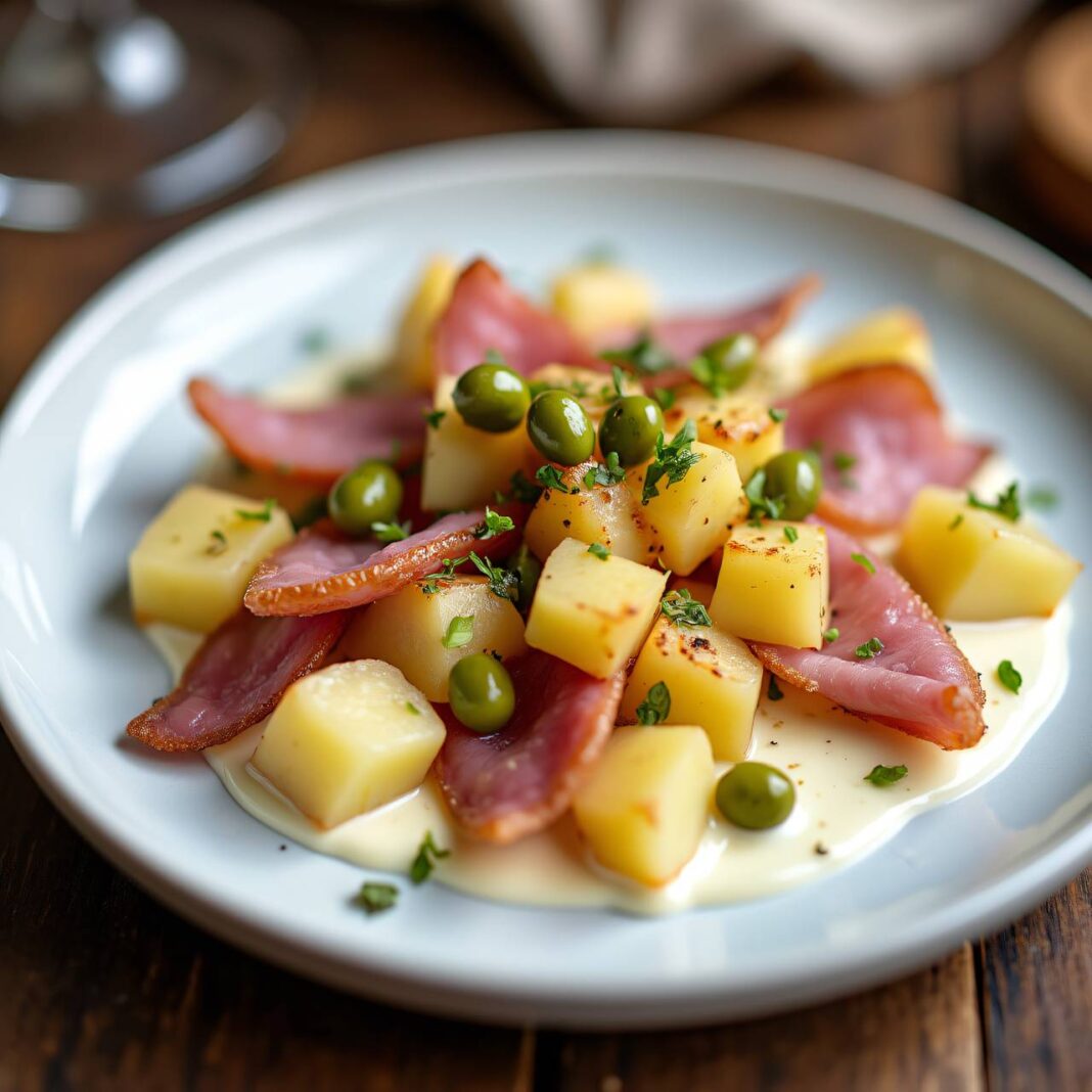 Kartoffel-Tatar mit warmem Schinken Rezept Kartoffel-Tatar mit warmem Schinken Rezept