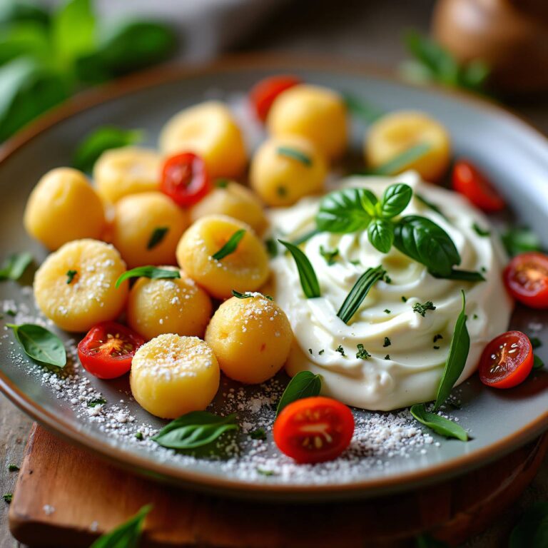 Kartoffelgnocchi mit Basilikum-Creme Rezept