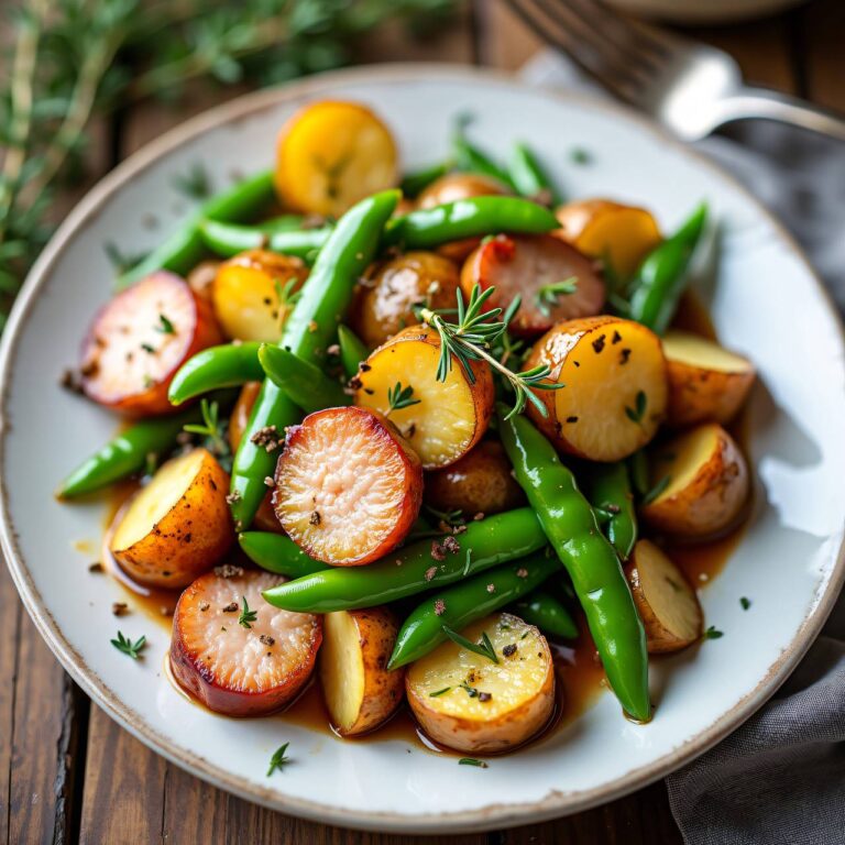 Kartoffelsalat mit Filet und Erbsen Rezept