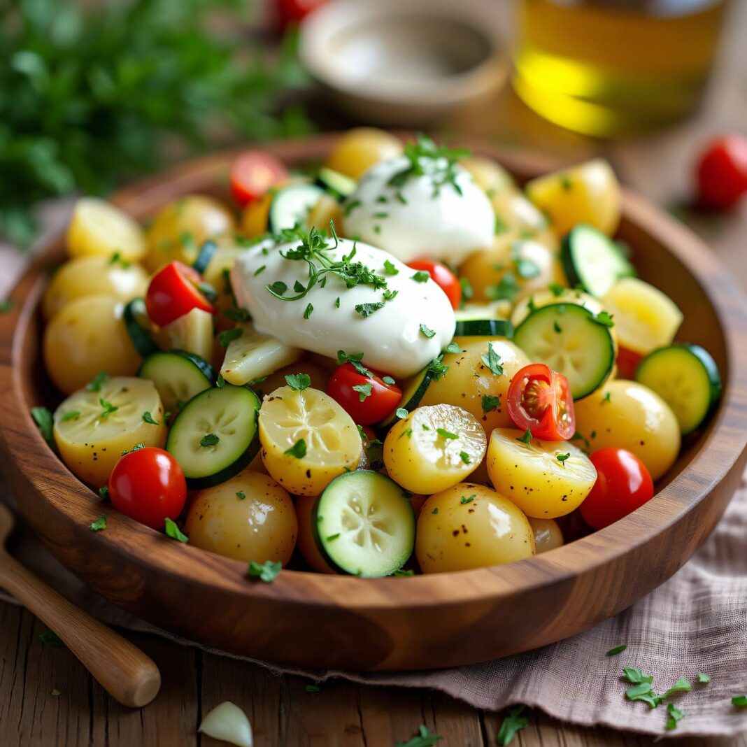 Kartoffelsalat mit Frischkäse Rezept Kartoffelsalat mit Frischkäse Rezept