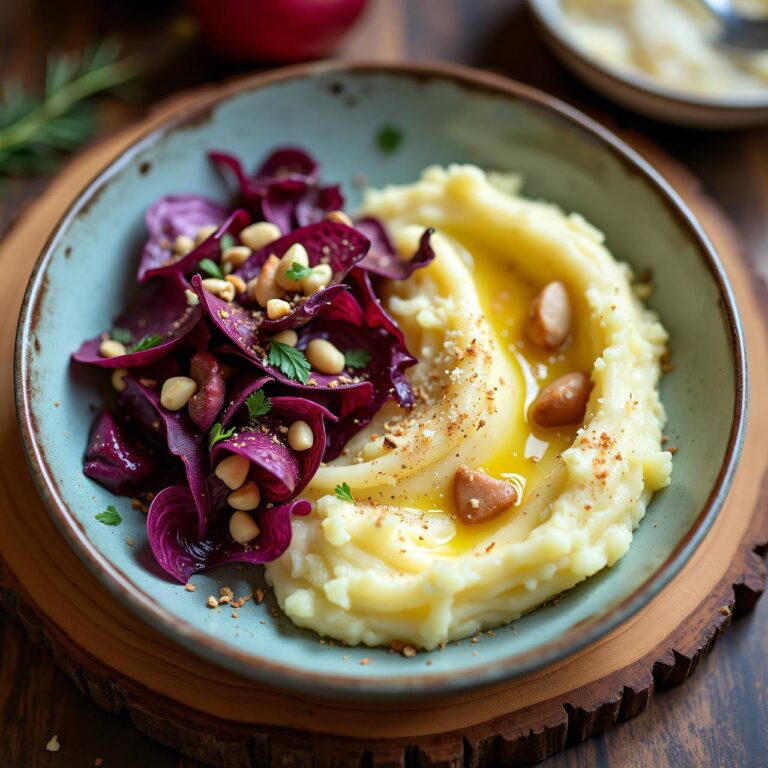Kartoffelstampf mit Birne und Radicchio Rezept