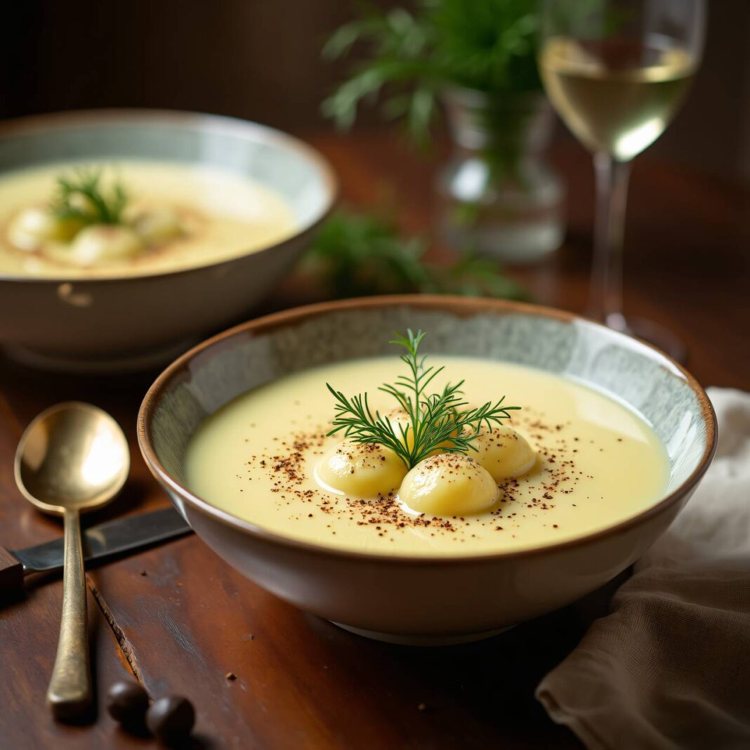 Kartoffelsüppchen mit Fisch-Tatar Rezept Kartoffelsüppchen mit Fisch-Tatar Rezept