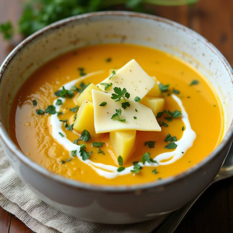 Kartoffelsuppe mit Käse Rezept