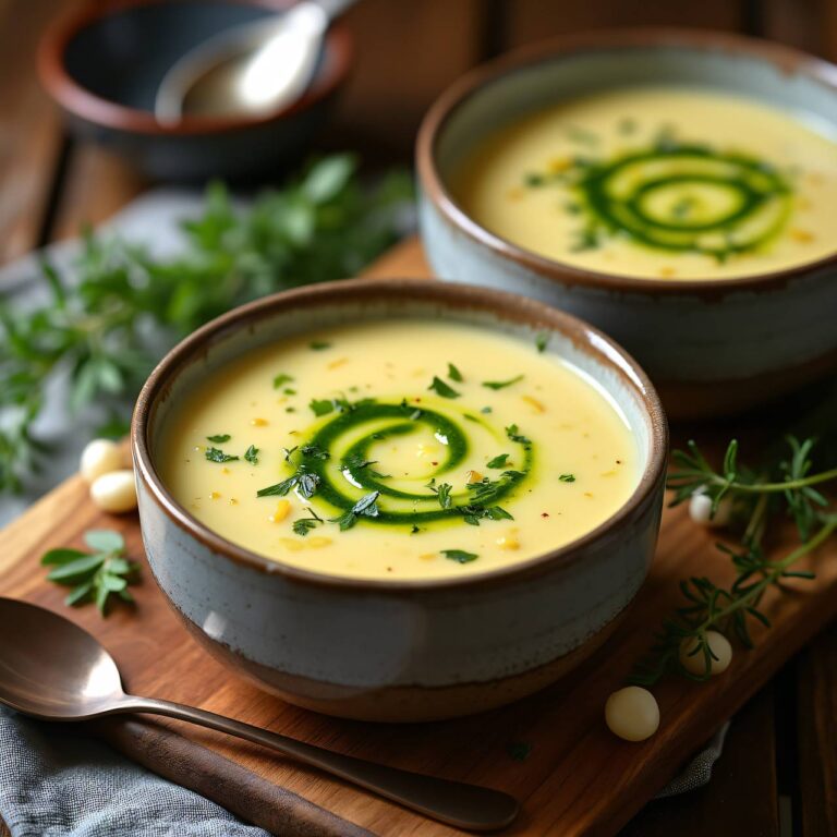 Kartoffelsuppe mit Kräuterbutter Rezept