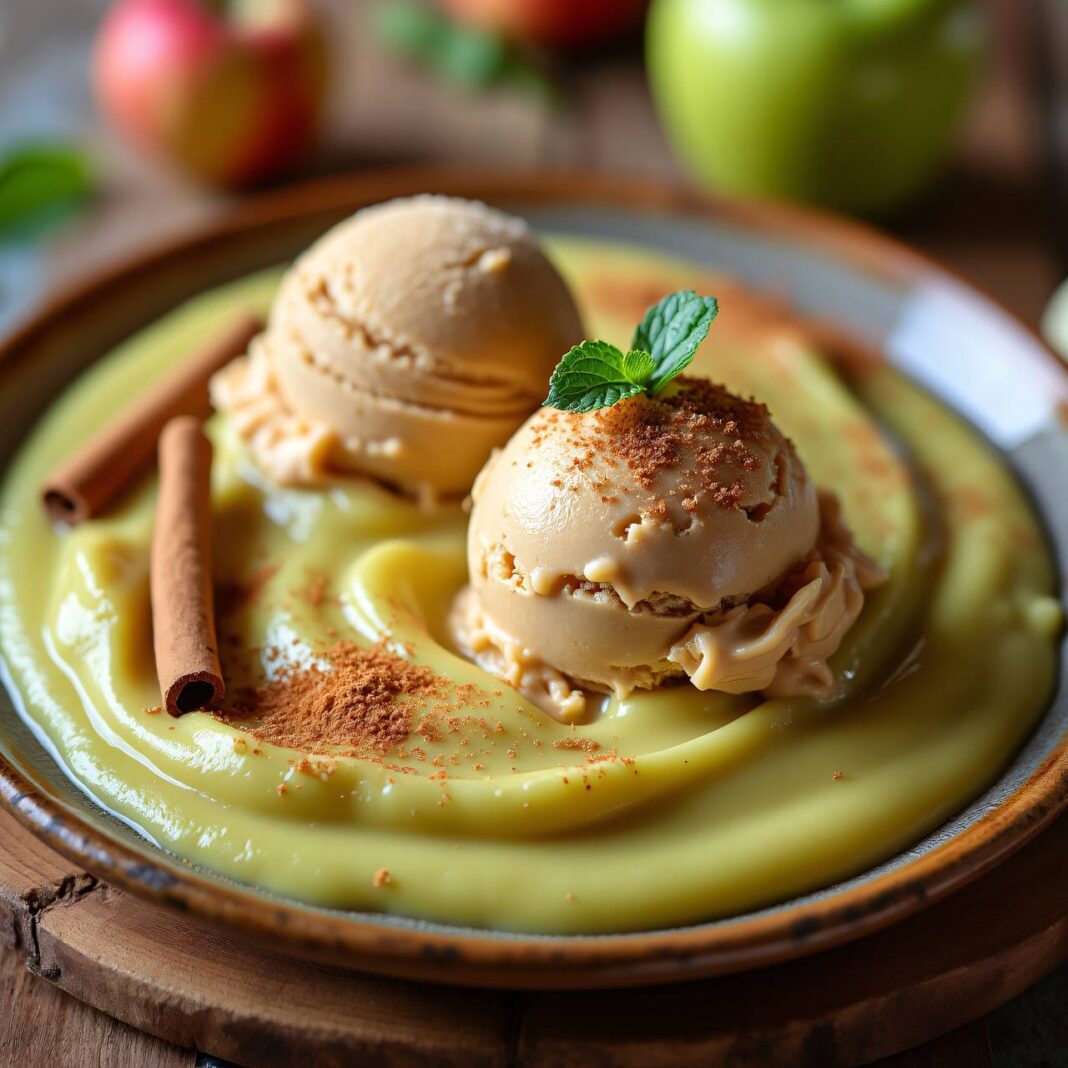 Kastanien-Eis mit rohem Apfelmus Rezept Kastanien-Eis mit rohem Apfelmus Rezept