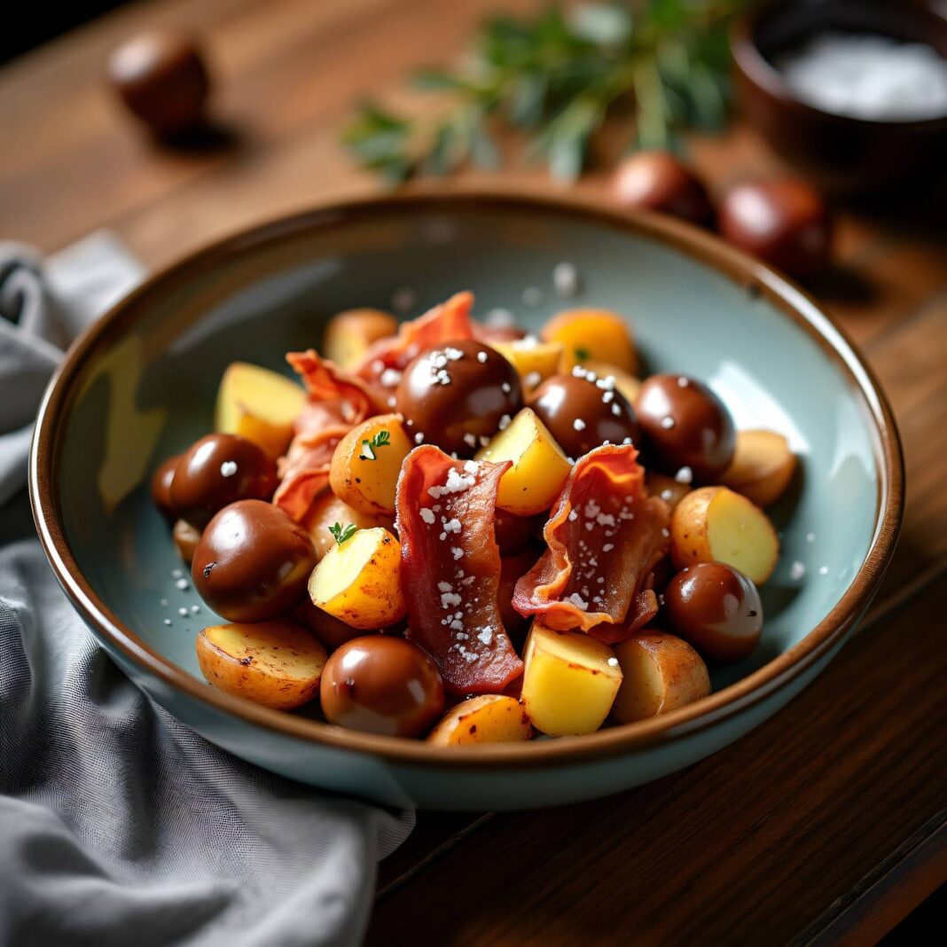 Kastanien mit Kartoffeln und Speck Rezept Kastanien mit Kartoffeln und Speck Rezept