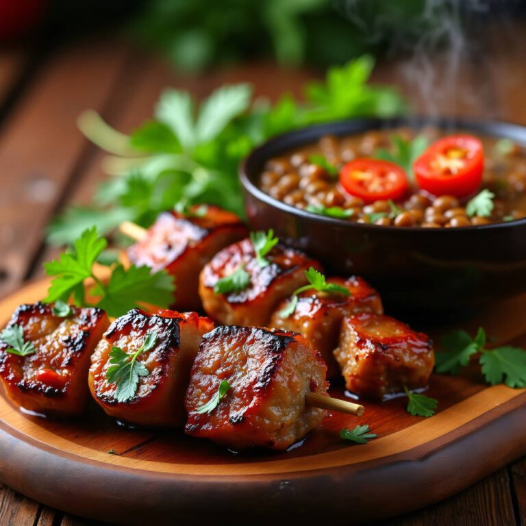 Kebab Halla (Kebab in der Pfanne) mit Linseneintopf Rezept