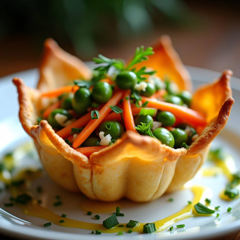Kefensalat im Strudelteig-Körbchen Rezept
