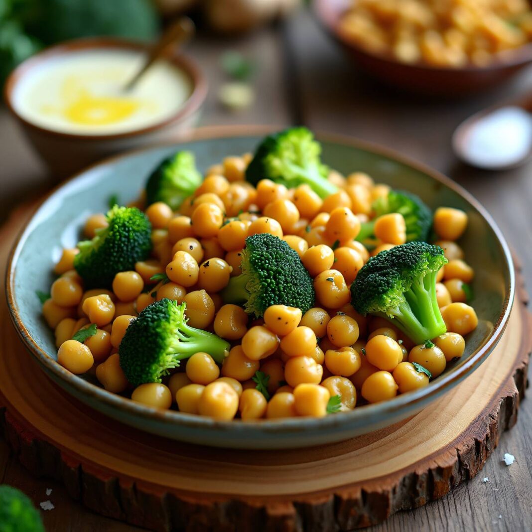 Kichererbsengemüse mit Broccoli an Ingwerbuttermilch Rezept Kichererbsengemüse mit Broccoli an Ingwerbuttermilch Rezept