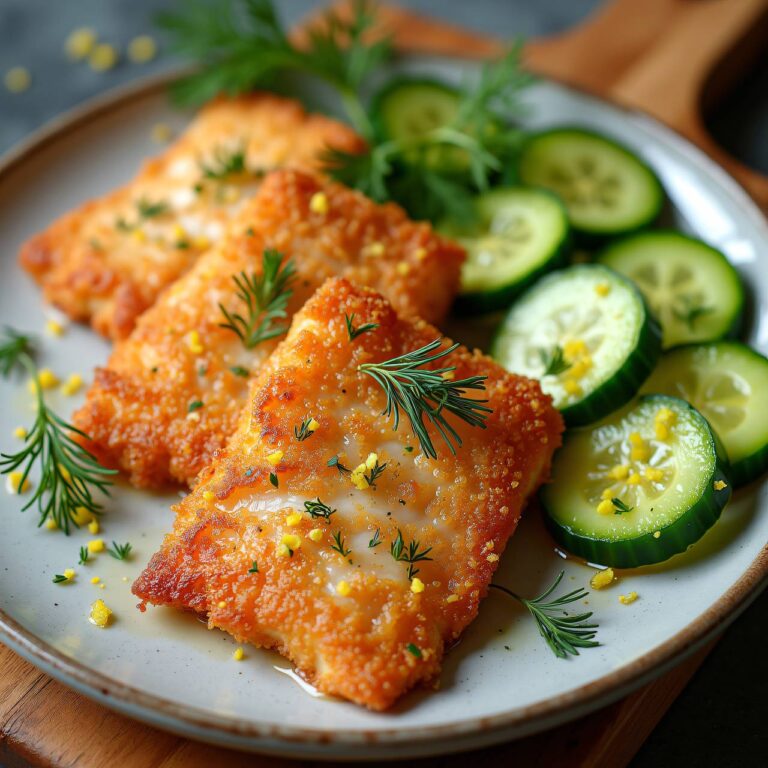 Knusperfisch mit Gurkengemüse Rezept