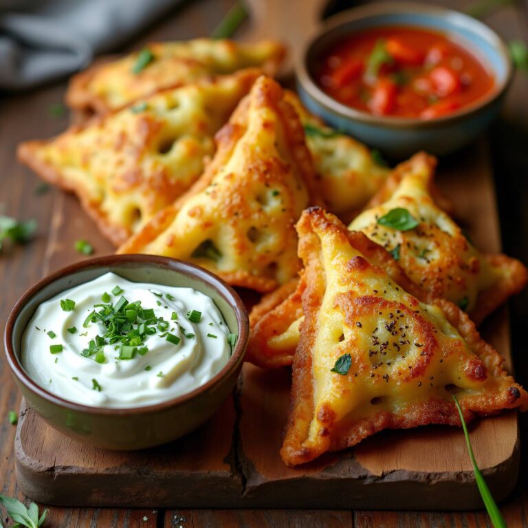 Knusprige Gemüse-Triangoli mit Quark- und Tomaten-Dipp Rezept