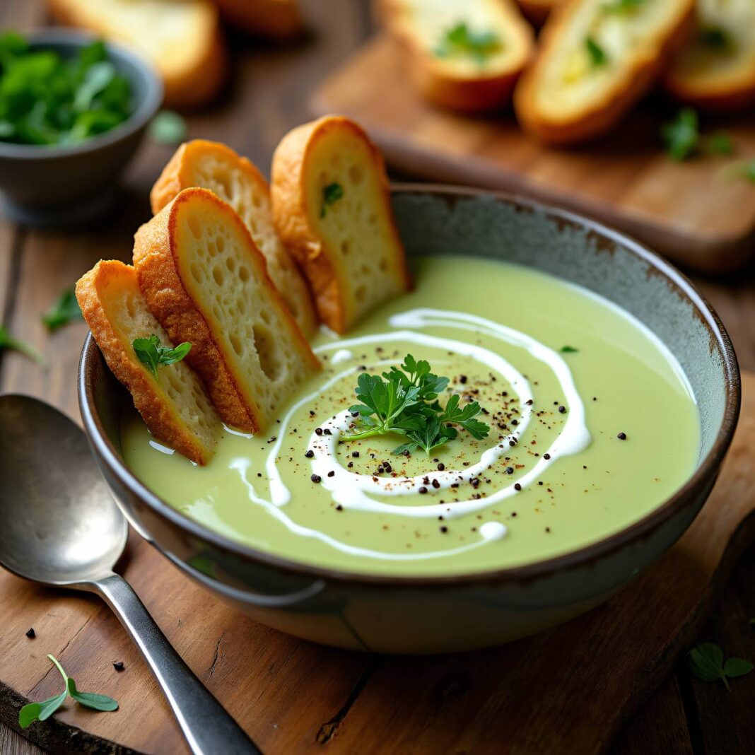 Kohlrabisuppe mit Kresse-Butterbroten Rezept Kohlrabisuppe mit Kresse-Butterbroten Rezept