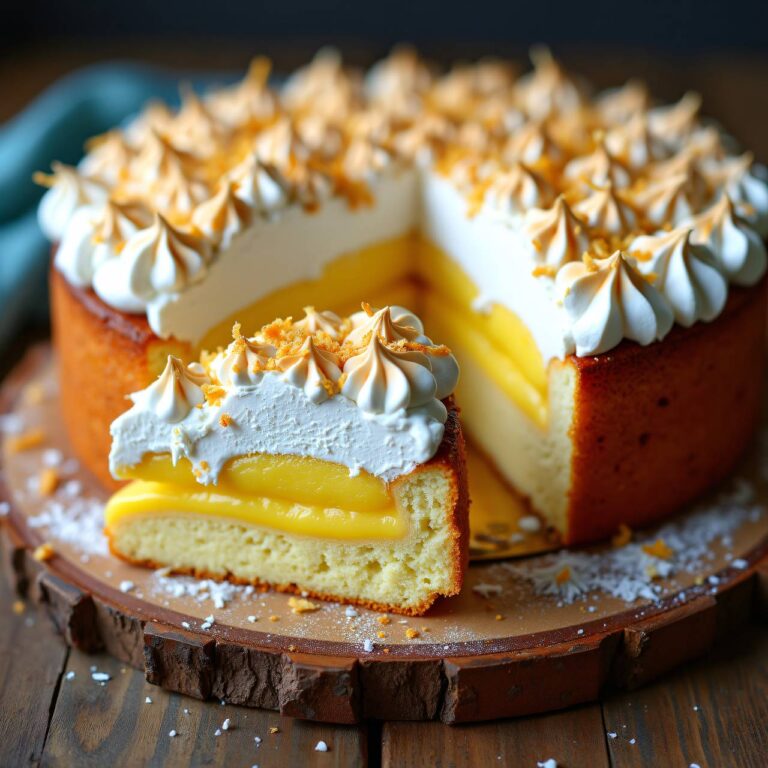 Kokos-Meringue-Kuchen mit Zitronencreme Rezept