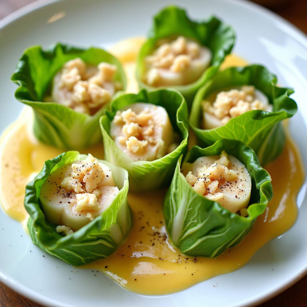 Kopfsalat-Fischröllchen Rezept Kopfsalat-Fischröllchen Rezept