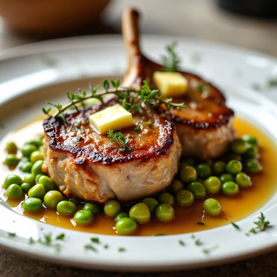 Koteletts mit Erbsen-Bohnen-Gemüse Rezept Koteletts mit Erbsen-Bohnen-Gemüse Rezept