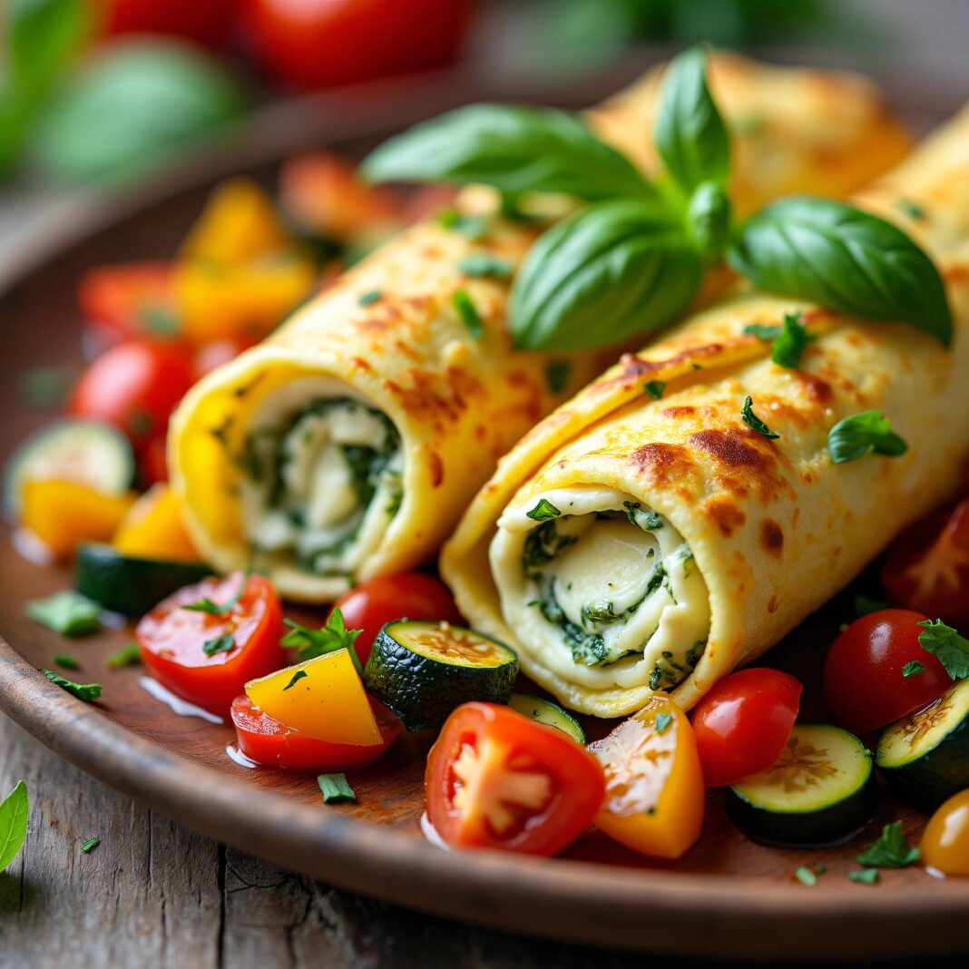 Kräuter-Omeletten mit Ratatouille Rezept Kräuter-Omeletten mit Ratatouille Rezept