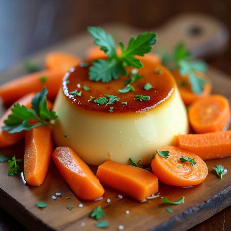 Kräuterflan auf Karottengemüse Rezept