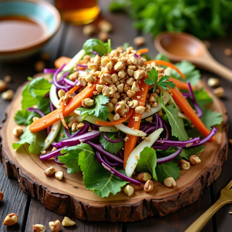 Kraut-Karotten-Salat mit Nussdressing Rezept