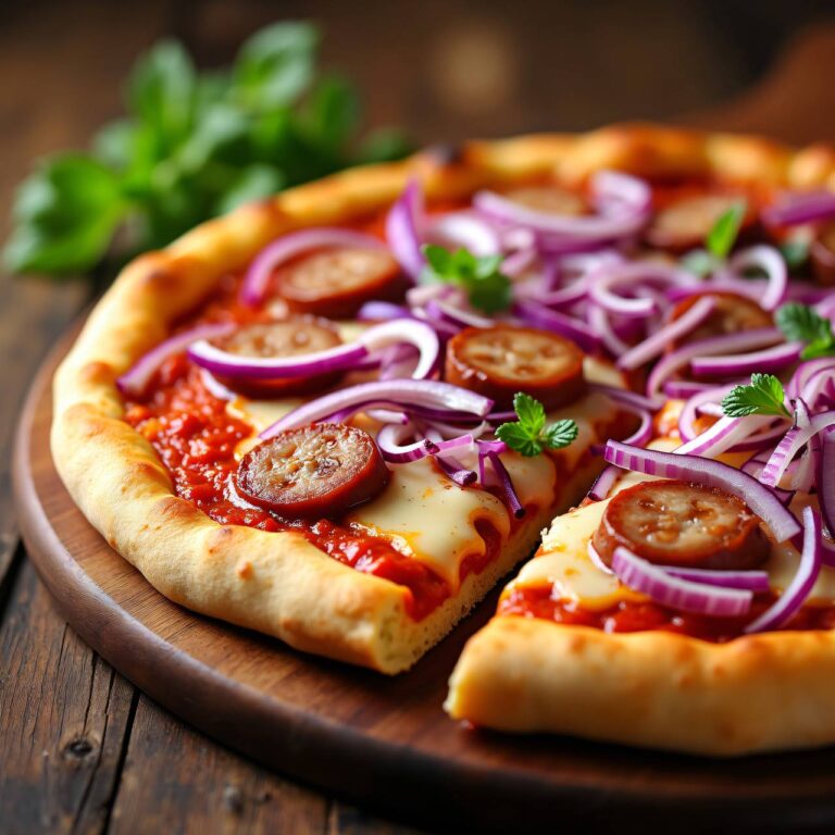 Kraut-Raclette-Pizza mit Würstchen Rezept